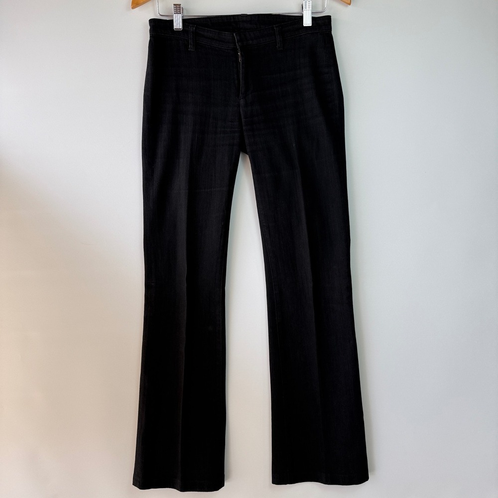 Helmut Lang Trousers ponte Womens 26 Black Noir Stretch Flare Made in USA